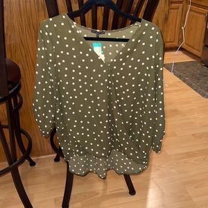 NWT West Kei Allan Surplice Rolltab High Low Blouse